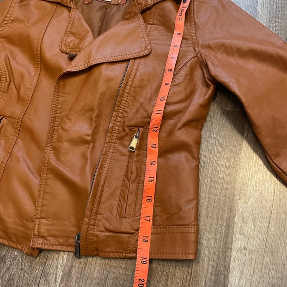 Brown Faux Leather Jacket Small - Picture 3 of 9